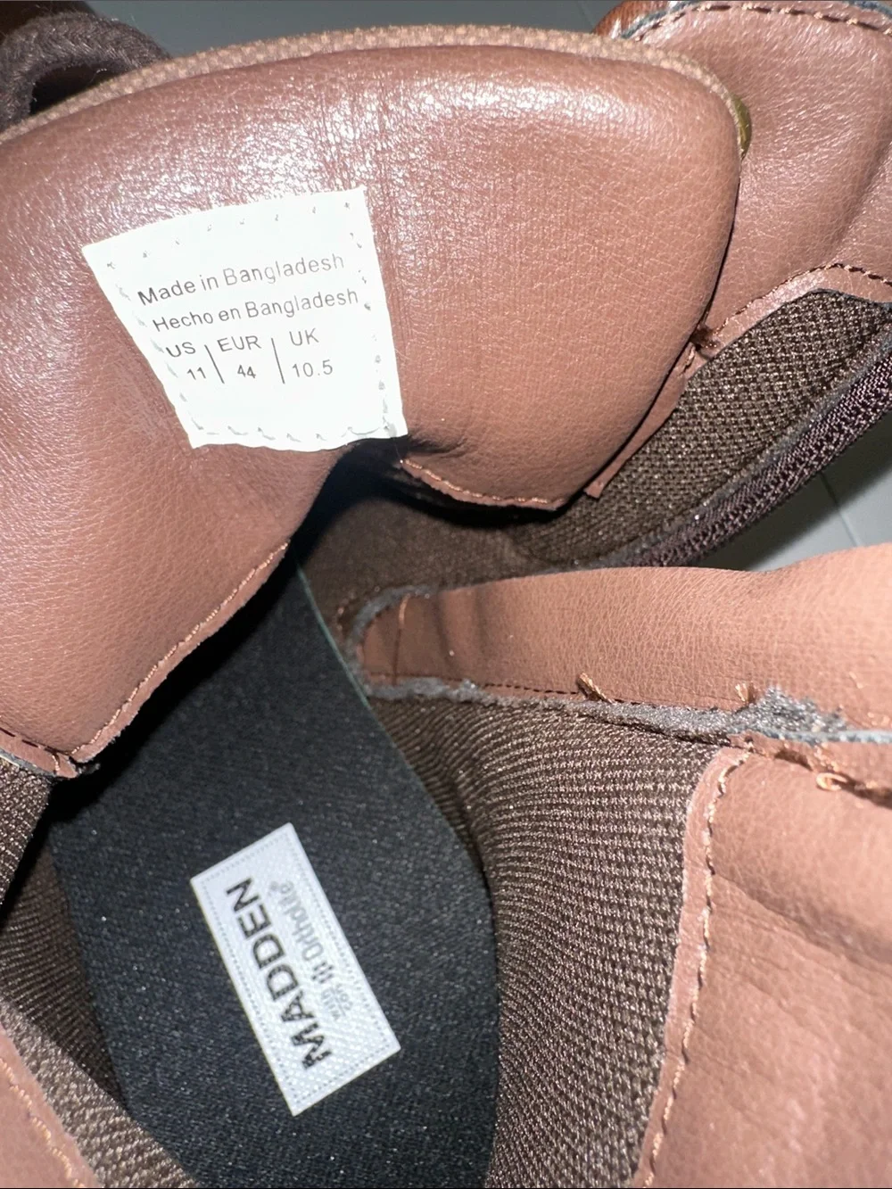 Steve Madden 11 Brown Genuine Leather Ortholite Ankle Buckle Lace-up Boots
